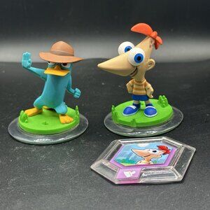 Disney Infinity Phineas and Ferb Character Figures Power Disc Lot Agent P Perry